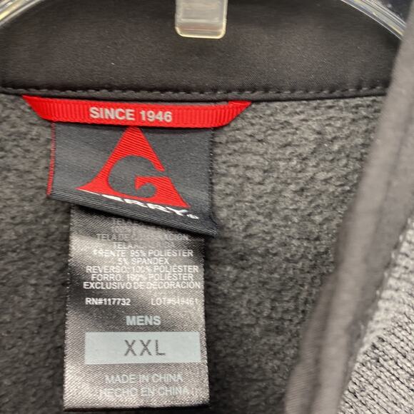 Gerry full Zip front mixed media Jacket Gray marled knit outdoor hiking size XXL - Picture 2 of 7